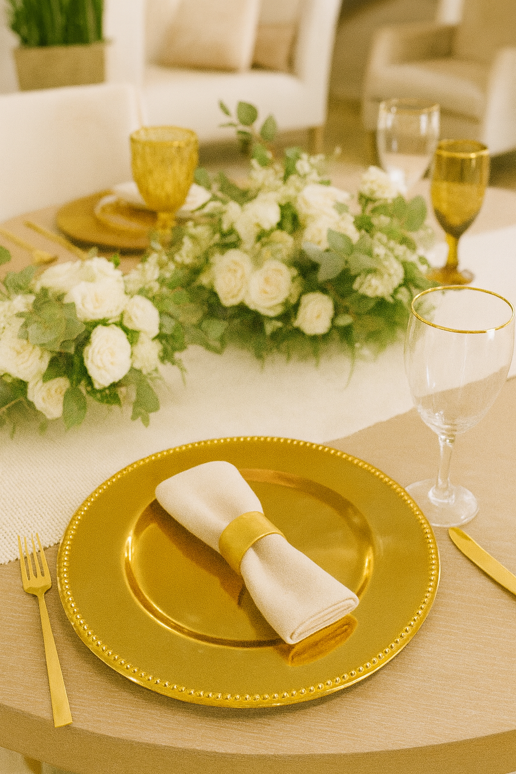 Portaplato Decor Xmas Gold Circle