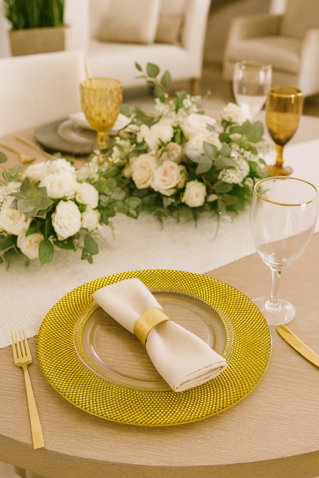 Portaplato Vidrio Gold