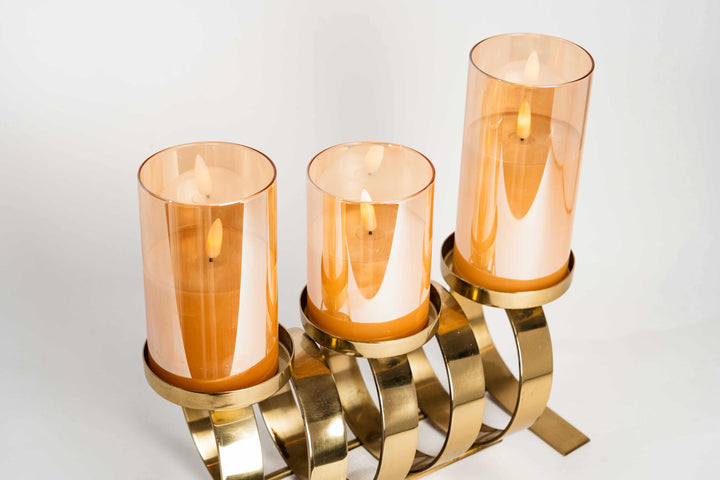 Set 3 Velas Eléctricas Sin Control Beige