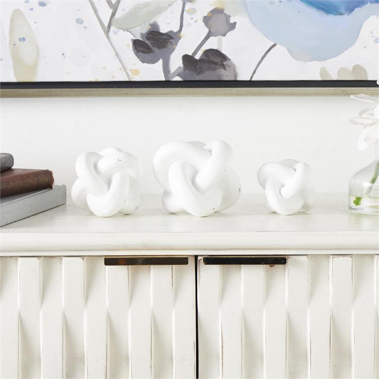 Set De 3 Nudos Decorativos Blancos