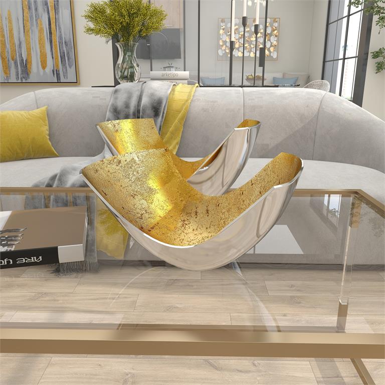 Adorno Centro De Mesa Dorado Grande 0Cm Ancho X 0Cm Alto X 0Cm Profundidad