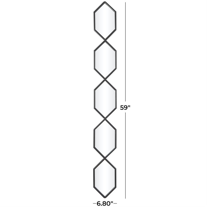Espejo Negro Metal 18Cm Ancho X 150Cm Alto X 3Cm Profundidad
