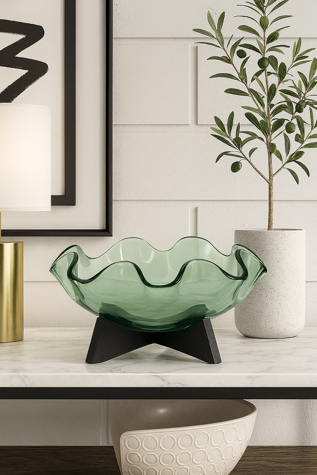 Bowl De Vidrio Para Servicio De Mesa 41Cm Ancho X 20Cm Alto X 0Cm Profundidad