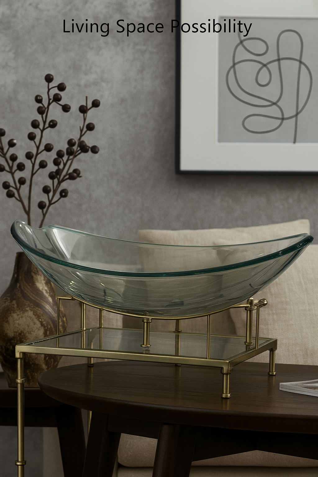 Bowl De Vidrio Para Servicio De Mesa 53Cm Ancho X 25Cm Alto X 0Cm Profundidad