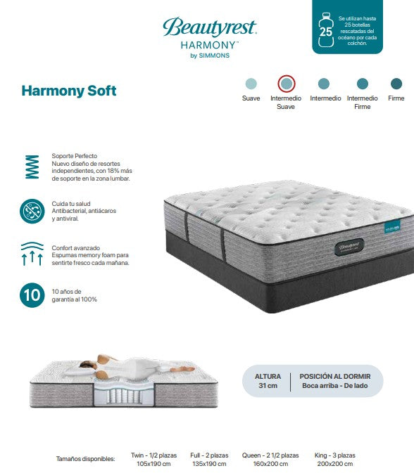 Colchón Simmons Beautyrest Harmony Soft