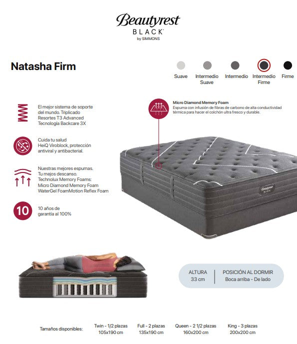 Colchón Simmons Beautyrest Black Natasha Firm