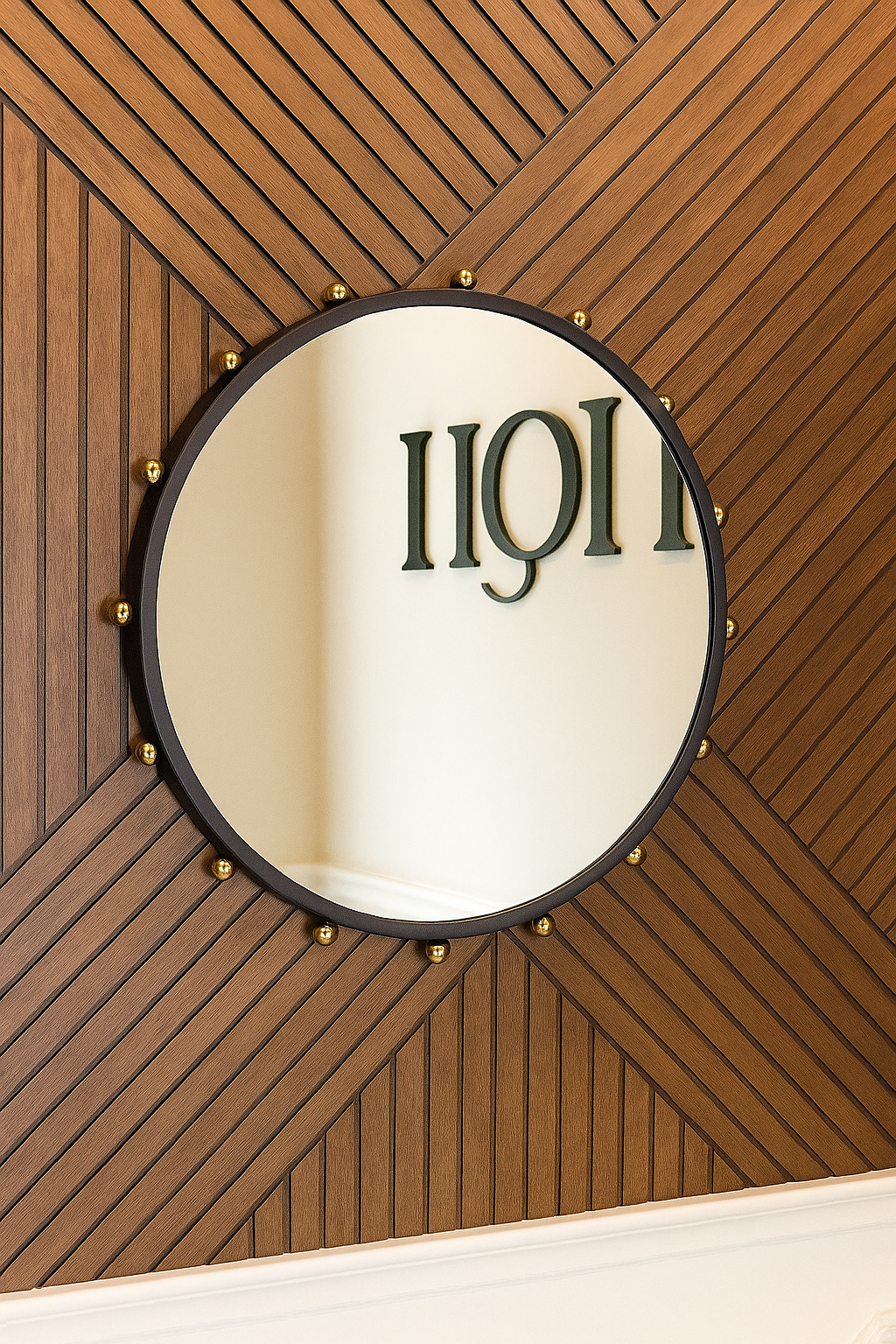 Espejo Negro Con Dorado