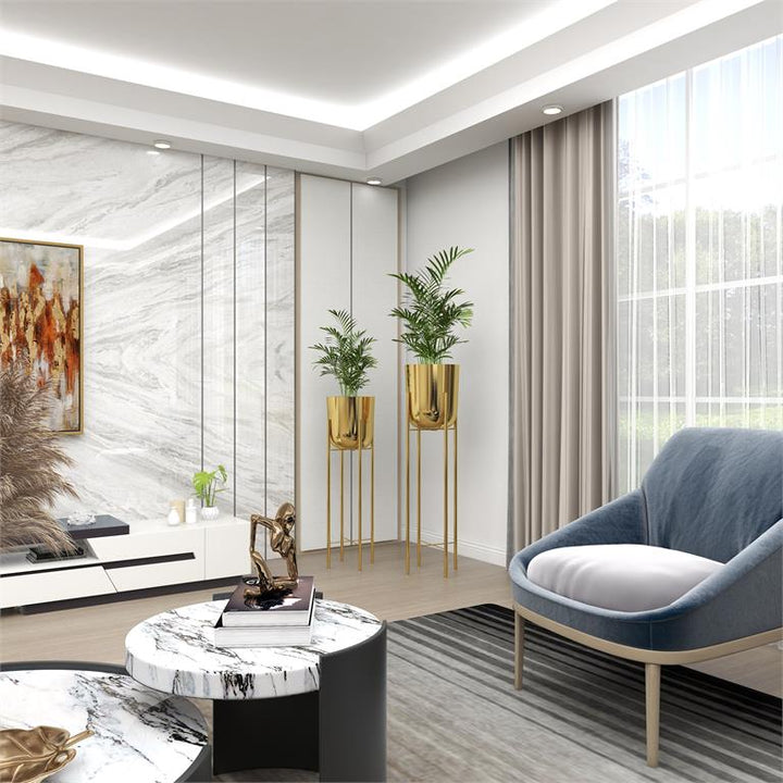 Metal Piso Plntr Gld Grande  117Cm Alto