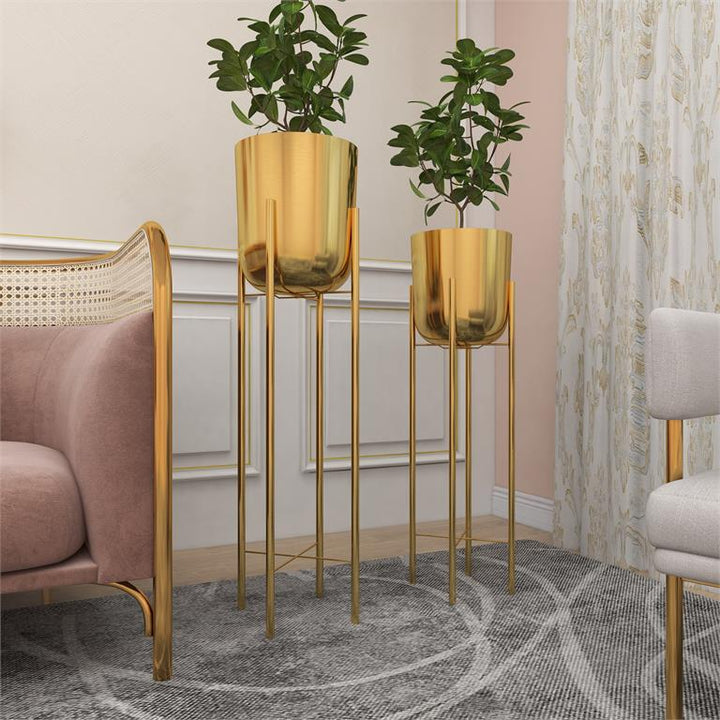 Metal Piso Plntr Gld Grande  117Cm Alto