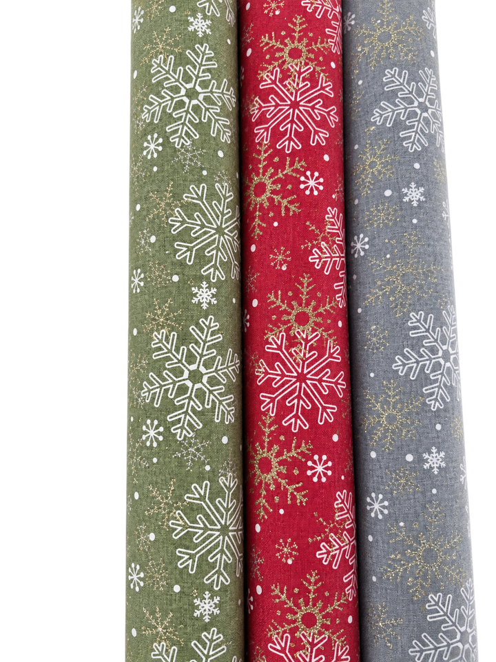 Malla Decorativa Con Copos De Nieve Navideña Surti
