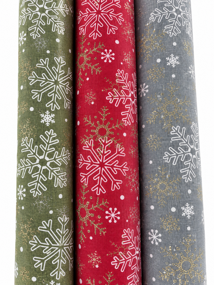 Malla Decorativa Con Copos De Nieve Navideña Surti