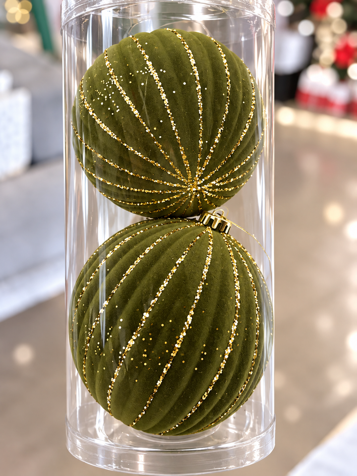 Esferas Navideñas Verde 2 Piezas