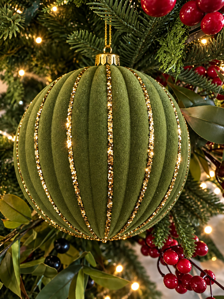 Esferas Navideñas Verde 2 Piezas