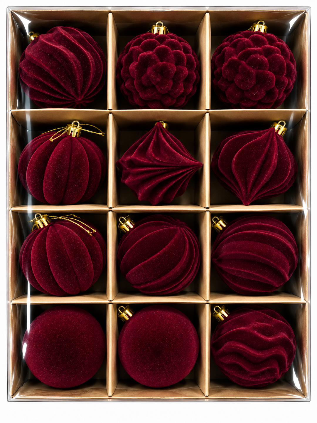 Set Esferas Navideñas Rojas 12Pzs