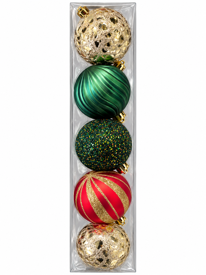 Set Esferas Navideñas Escarchadas 8Pzs