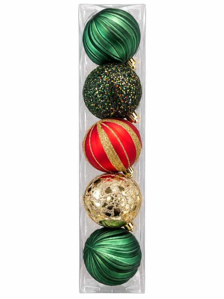 Set Esferas Navideñas Escarchadas 8Pzs