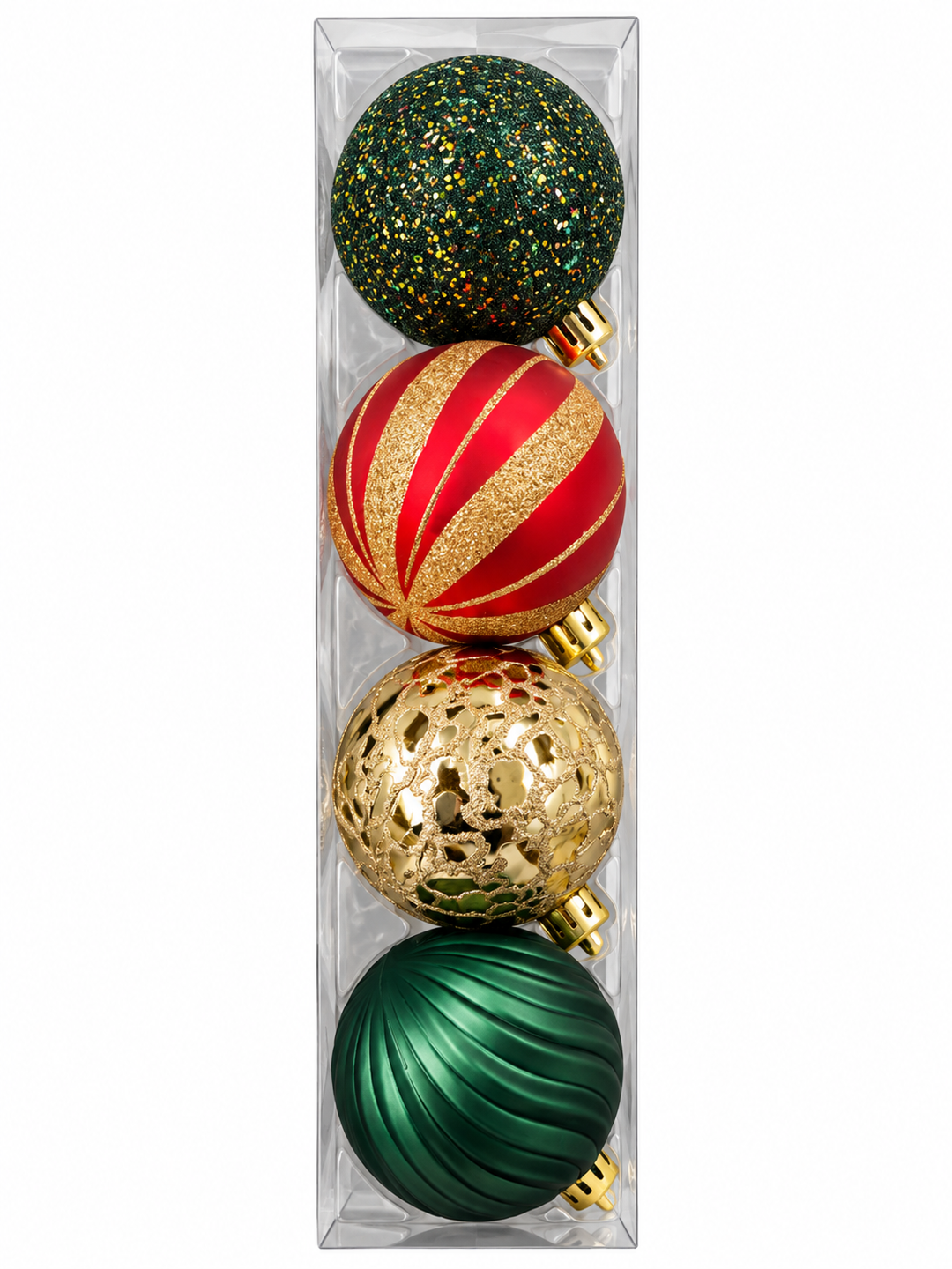 Set Esferas Navideñas Escarchadas 8Pzs