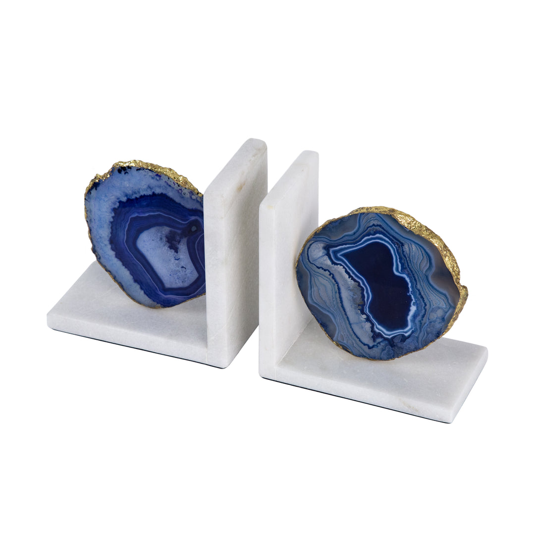 Juego De 2 Sujetalibros De Marmol Decorativo