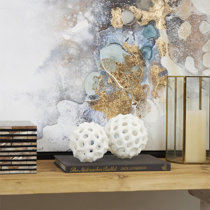 Set 2 Bola Hueco Resina S/2 13Cm Ancho X 13Cm Alto X 13Cm Fondo