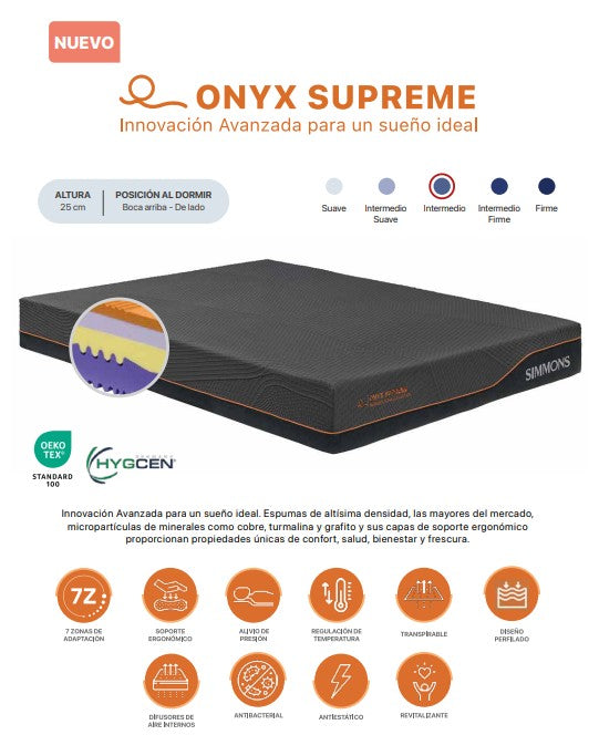 Colchón Simmons Memory Foam Onyx Supreme