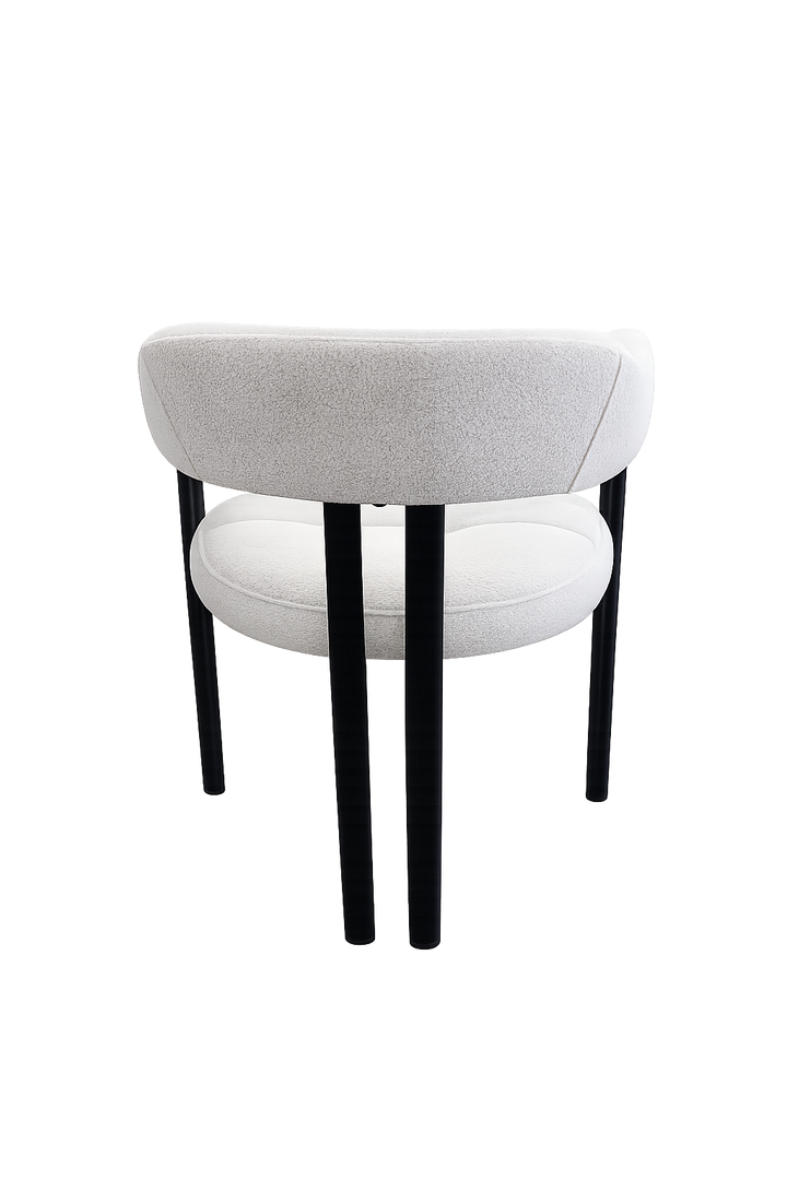 Silla Moderna Mdf Blanca Con Negra