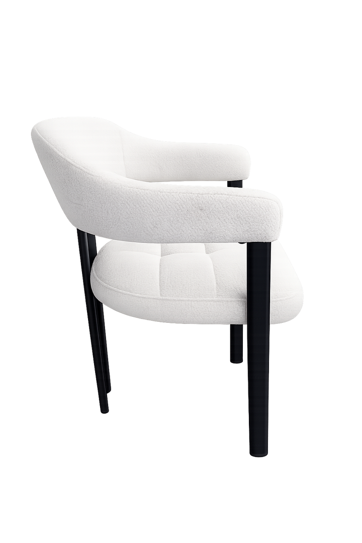 Silla Moderna Mdf Blanca Con Negra