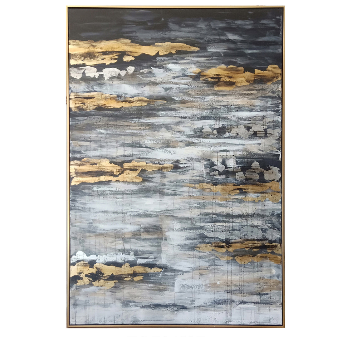 Lienzo Pintado A Mano Marco Dorado