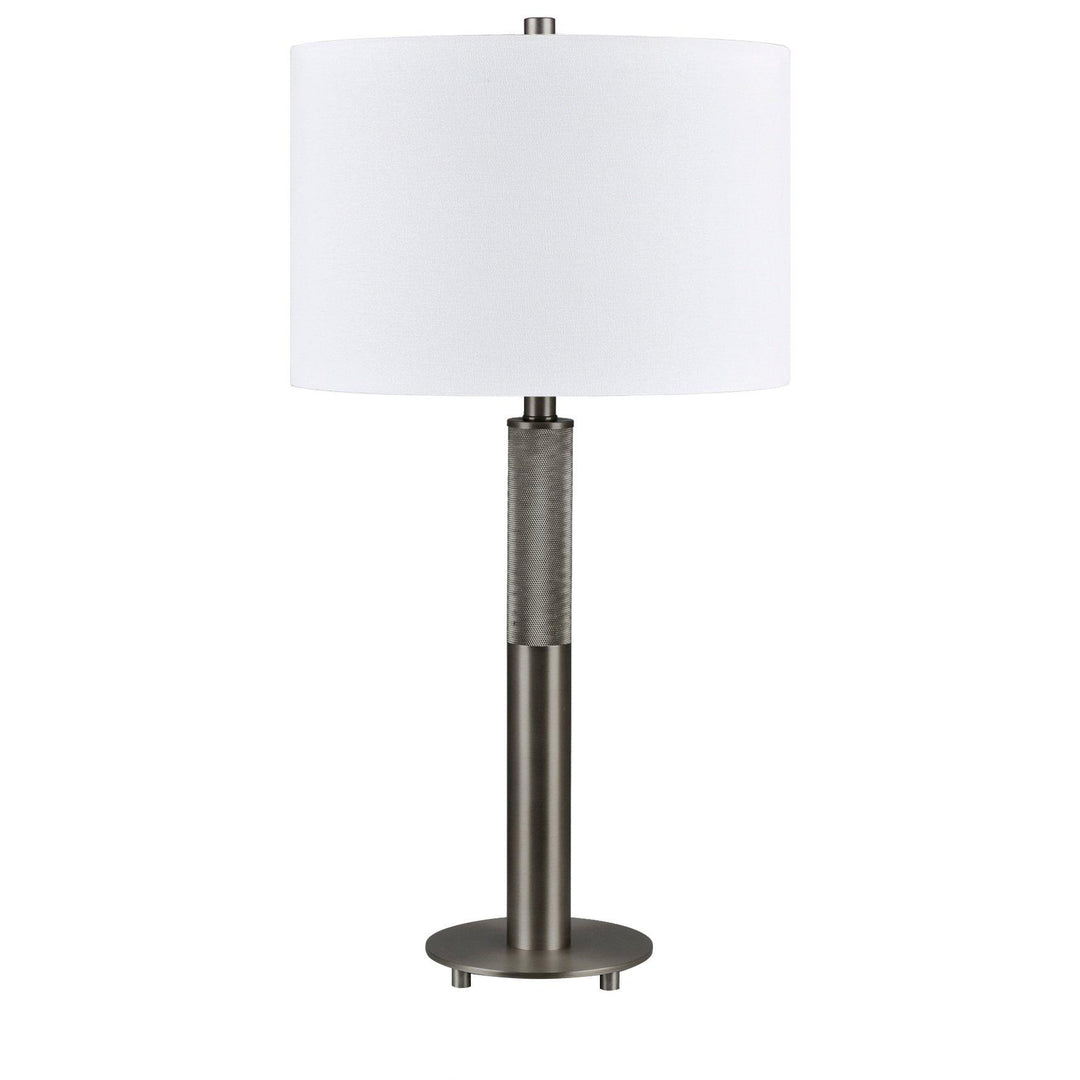 Lámpara Mesa Columna Texturizada Gris