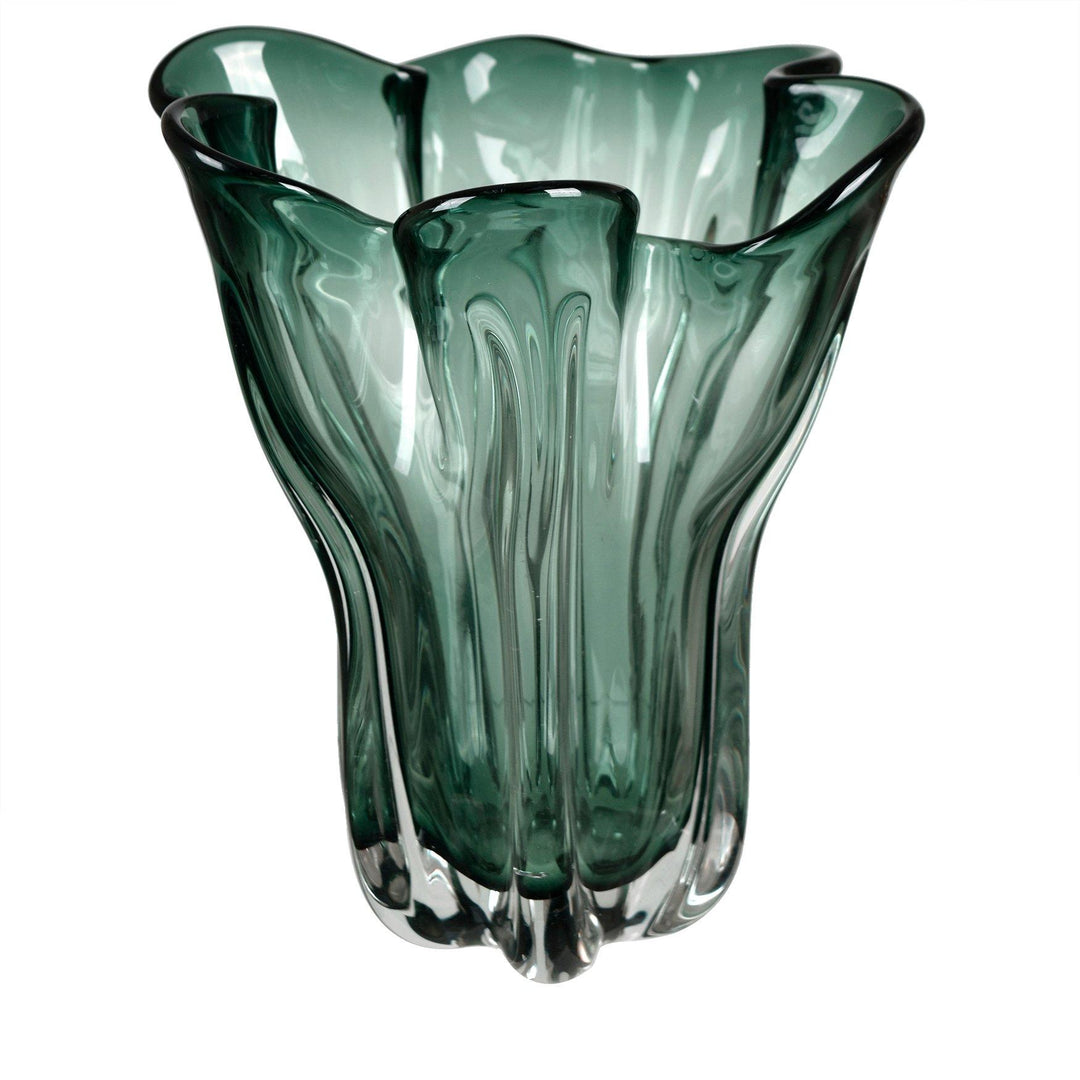 Jarrón Cristal Verde Oscuro