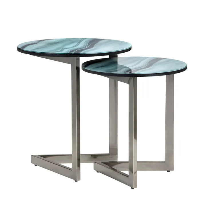 Mesa De Metal Y Vidrio Pequeña