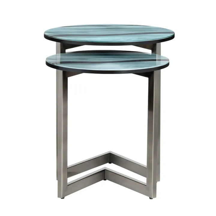 Mesa De Metal Y Vidrio Pequeña
