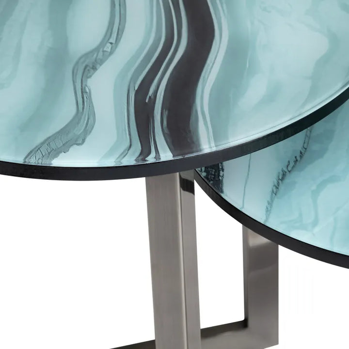 Mesa De Metal Y Vidrio Pequeña