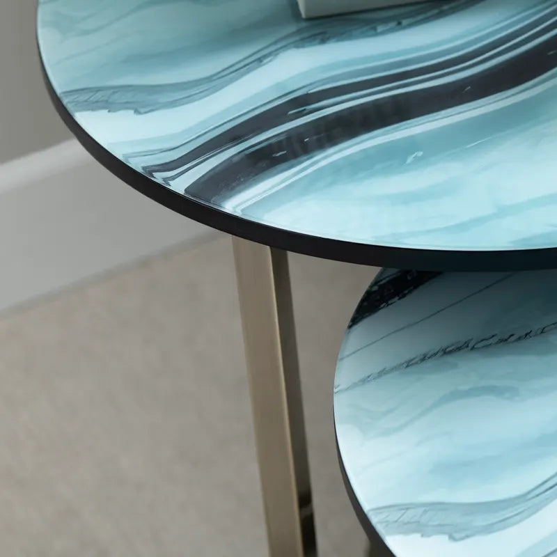 Mesa De Metal Y Vidrio Pequeña