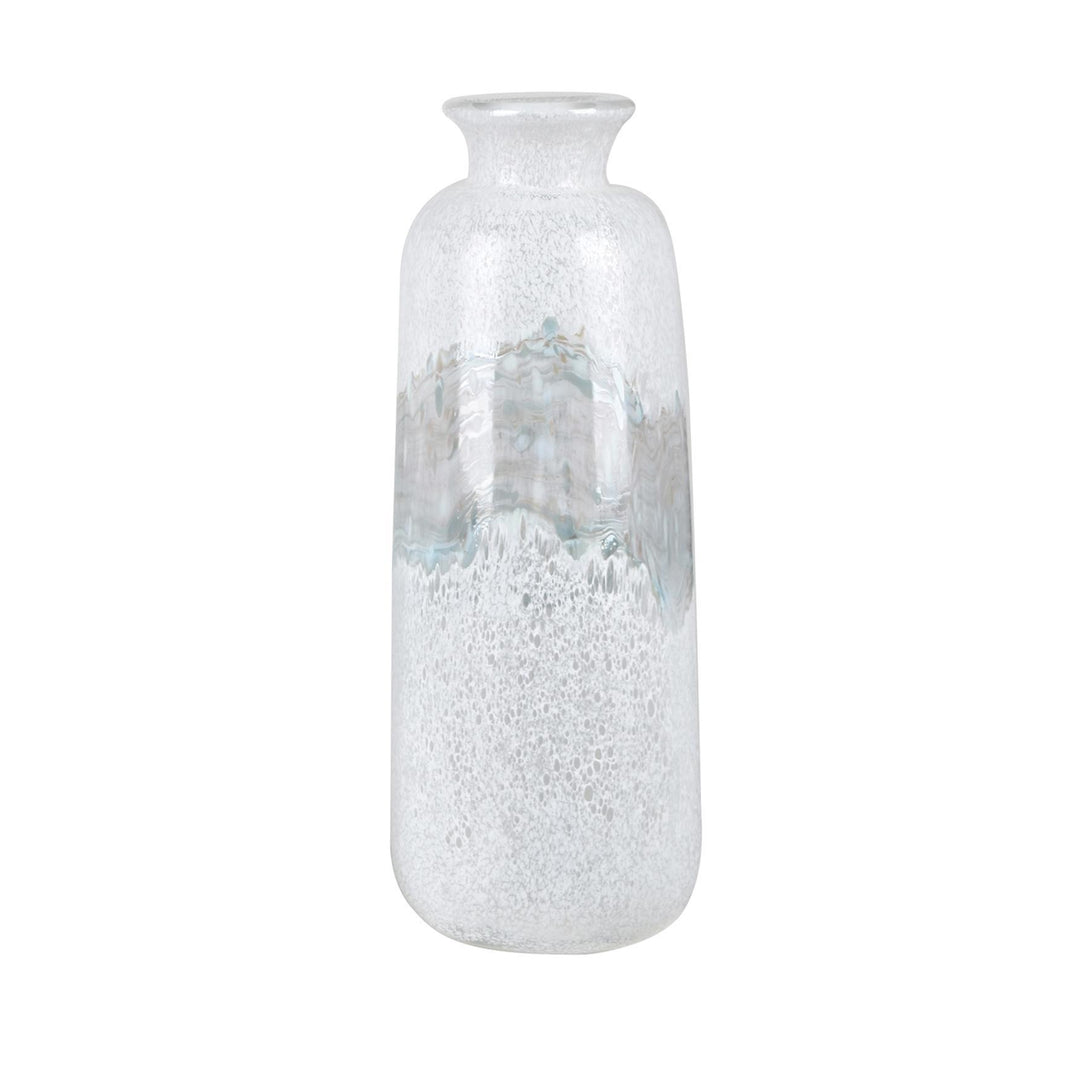 Jarrón Cristal Blanco Texturizado Gde