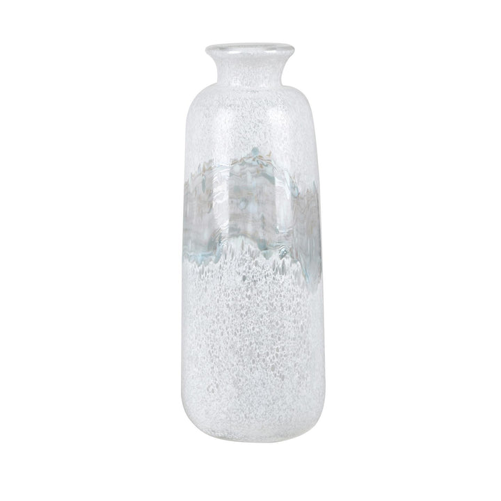 Jarrón Cristal Blanco Texturizado Gde
