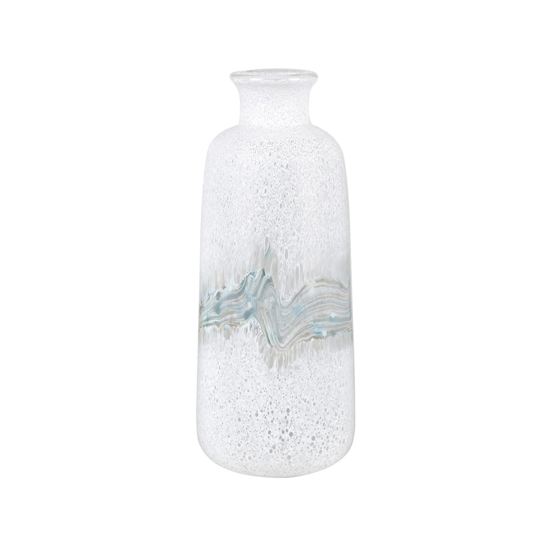 Jarrón Cristal Blanco Texturizado Med