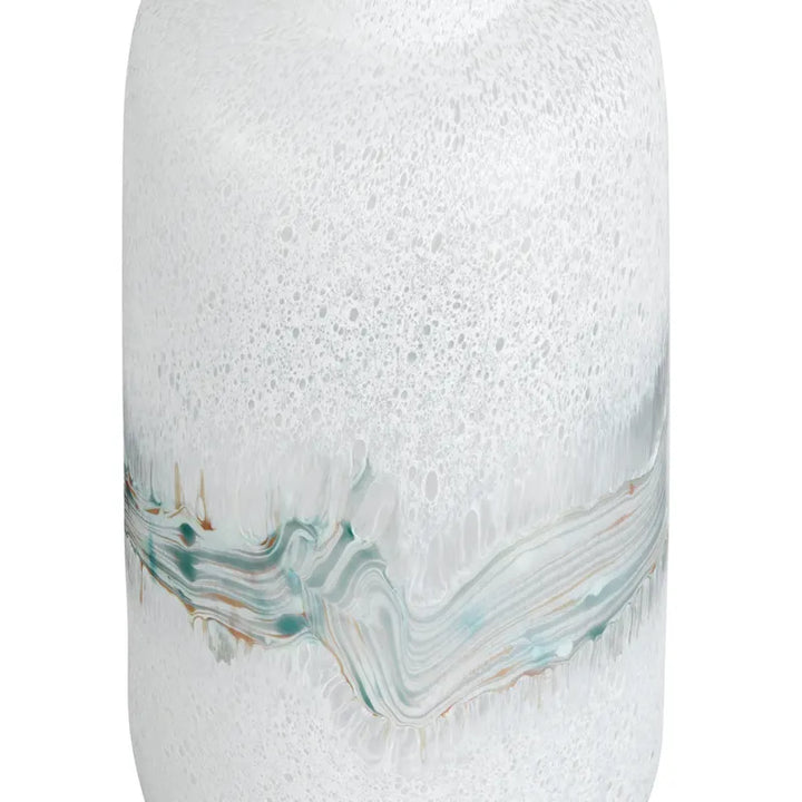 Jarrón Cristal Blanco Texturizado Med