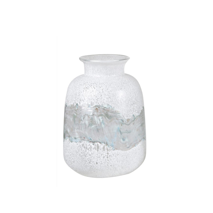 Jarrón Cristal Blanco Texturizado Peq