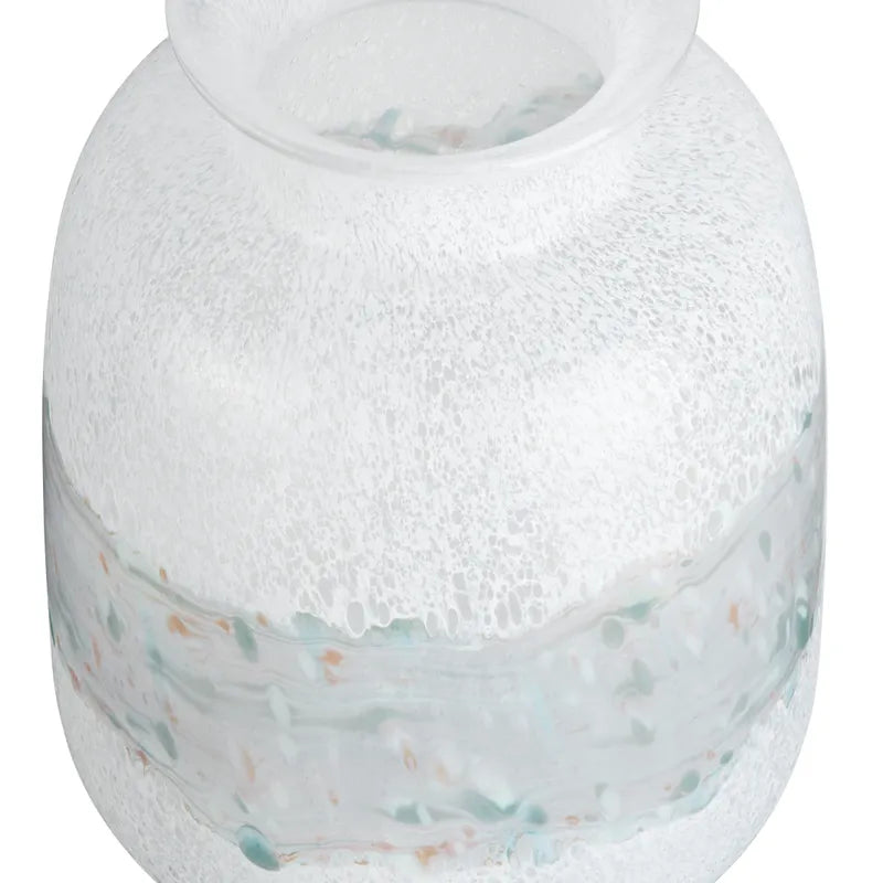 Jarrón Cristal Blanco Texturizado Peq