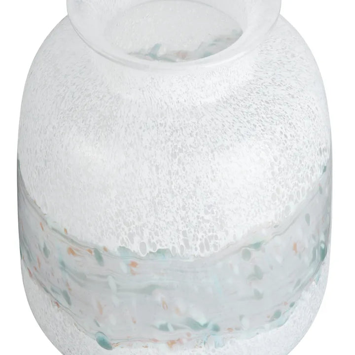 Jarrón Cristal Blanco Texturizado Peq