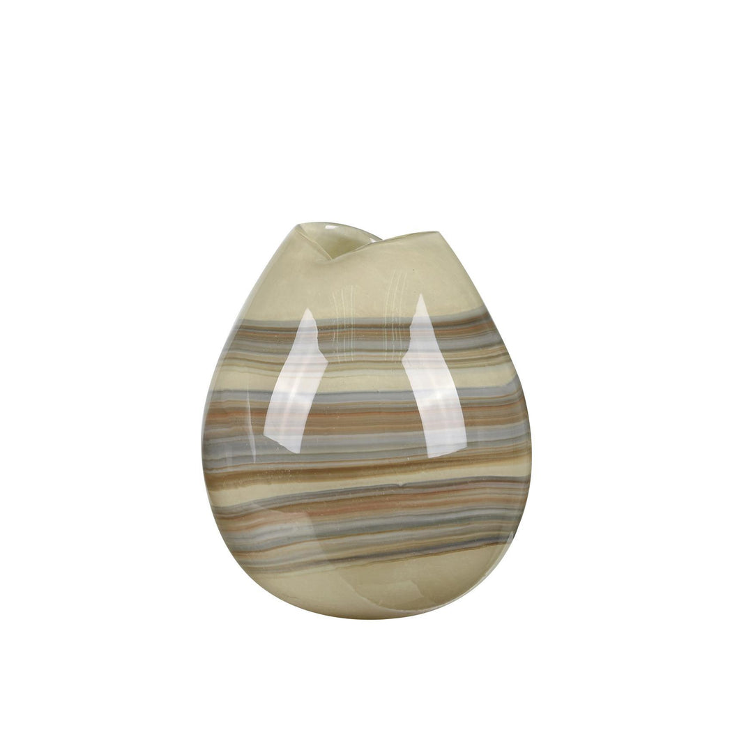 Jarrón Cristal Crema Marrón Grande
