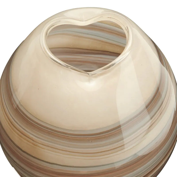 Jarrón Cristal Crema Marrón Grande