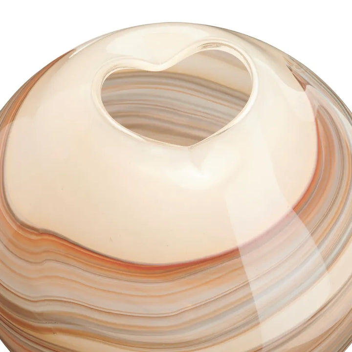 Jarrón Cristal Crema Marrón Mediano