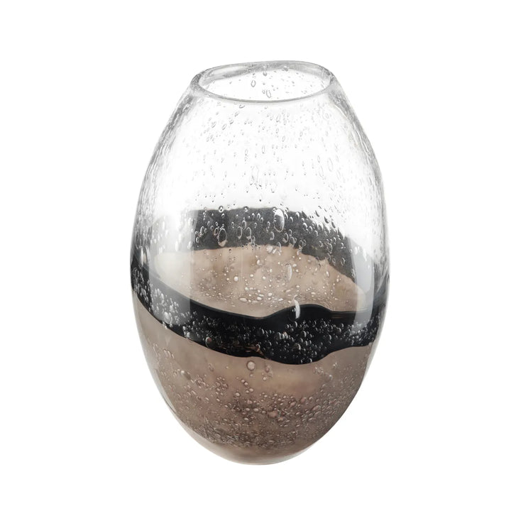 Jarrón Cristal Chocolate Negro Med