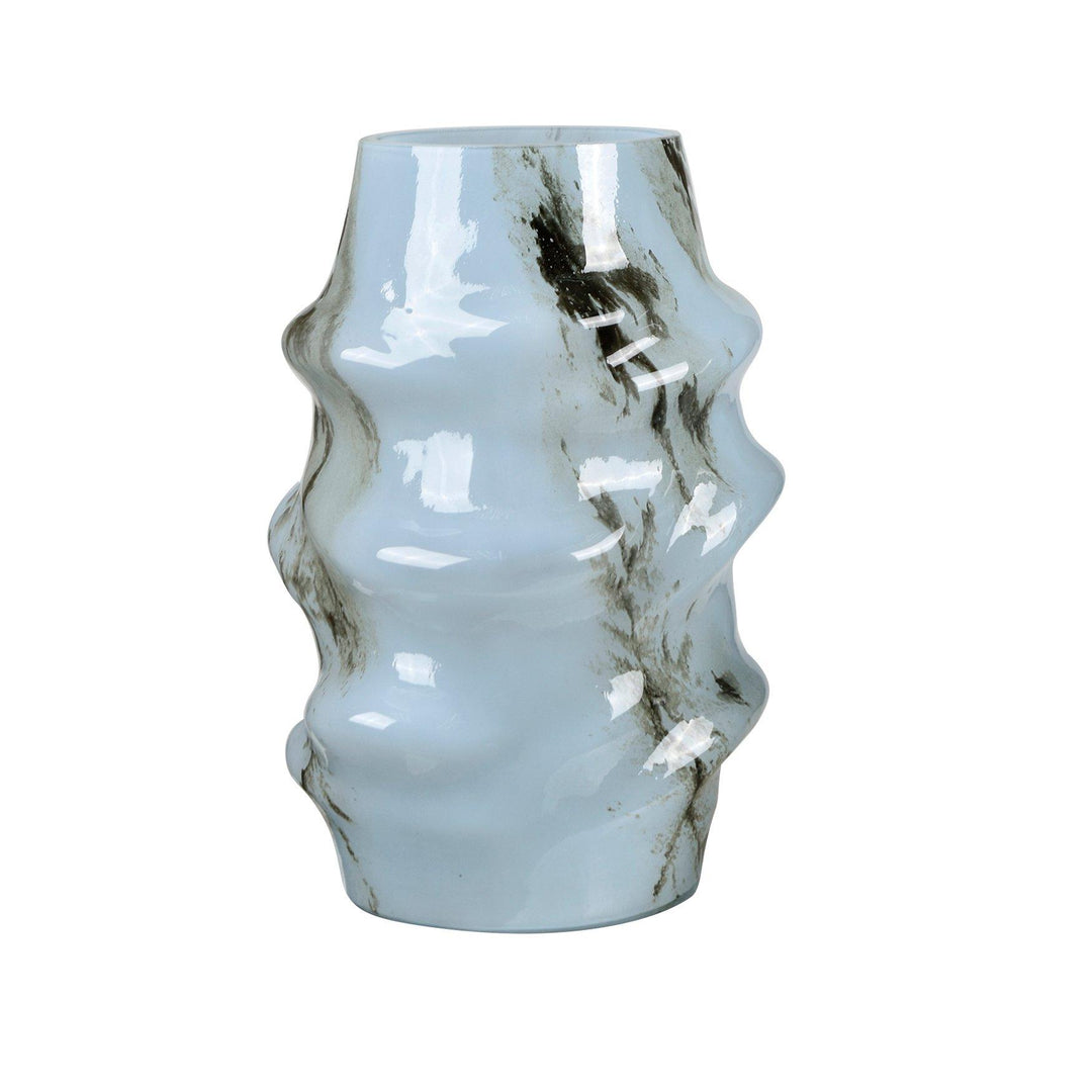 Jarrón Cristal Azul Envejecido Gde