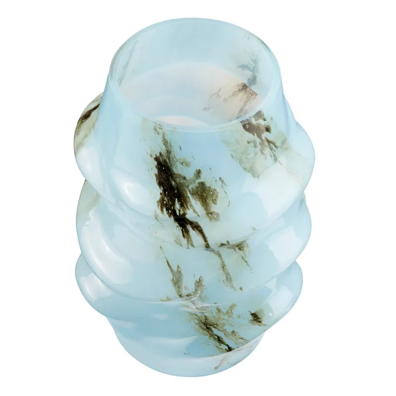 Jarrón Cristal Azul Envejecido Gde