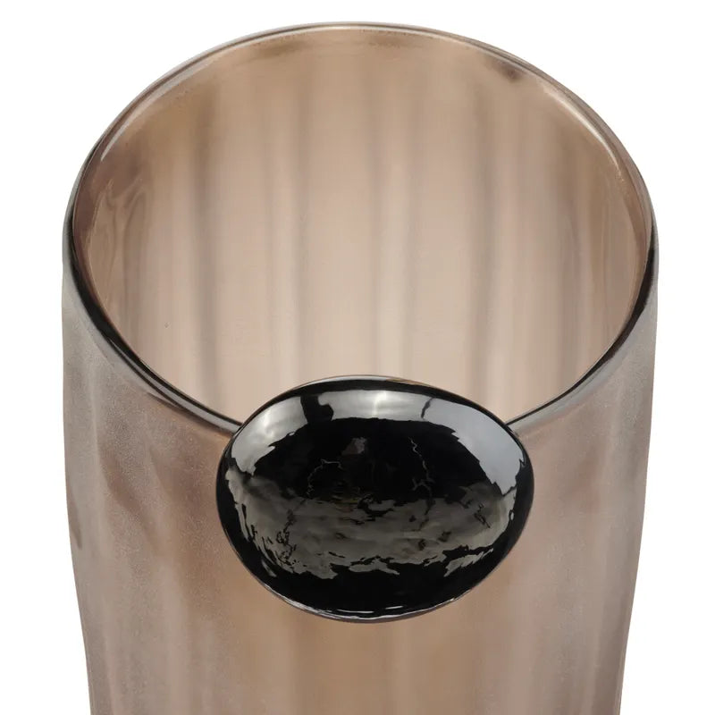Jarrón Cristal Tostado Negro Grande