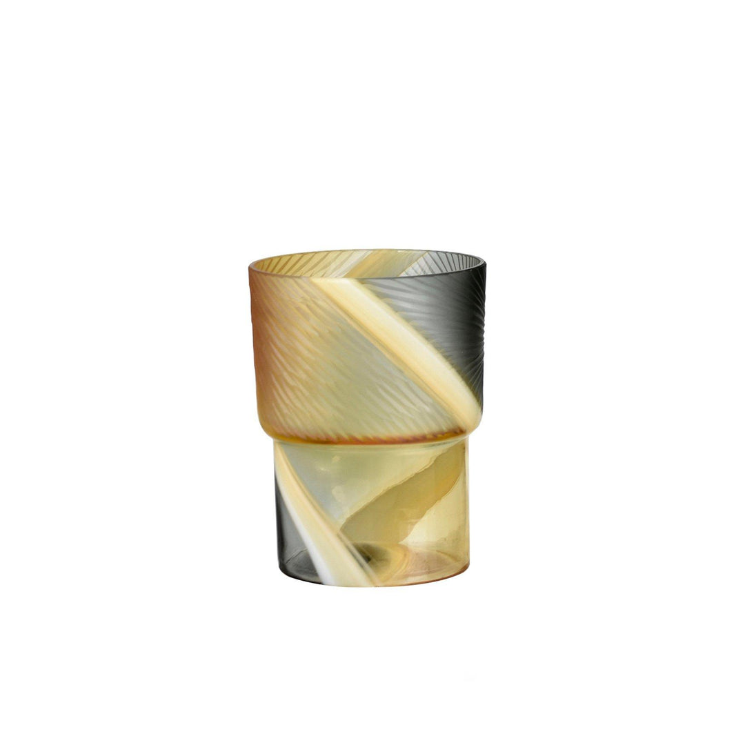 Jarrón Cristal Dorado Y Gris Pequeño