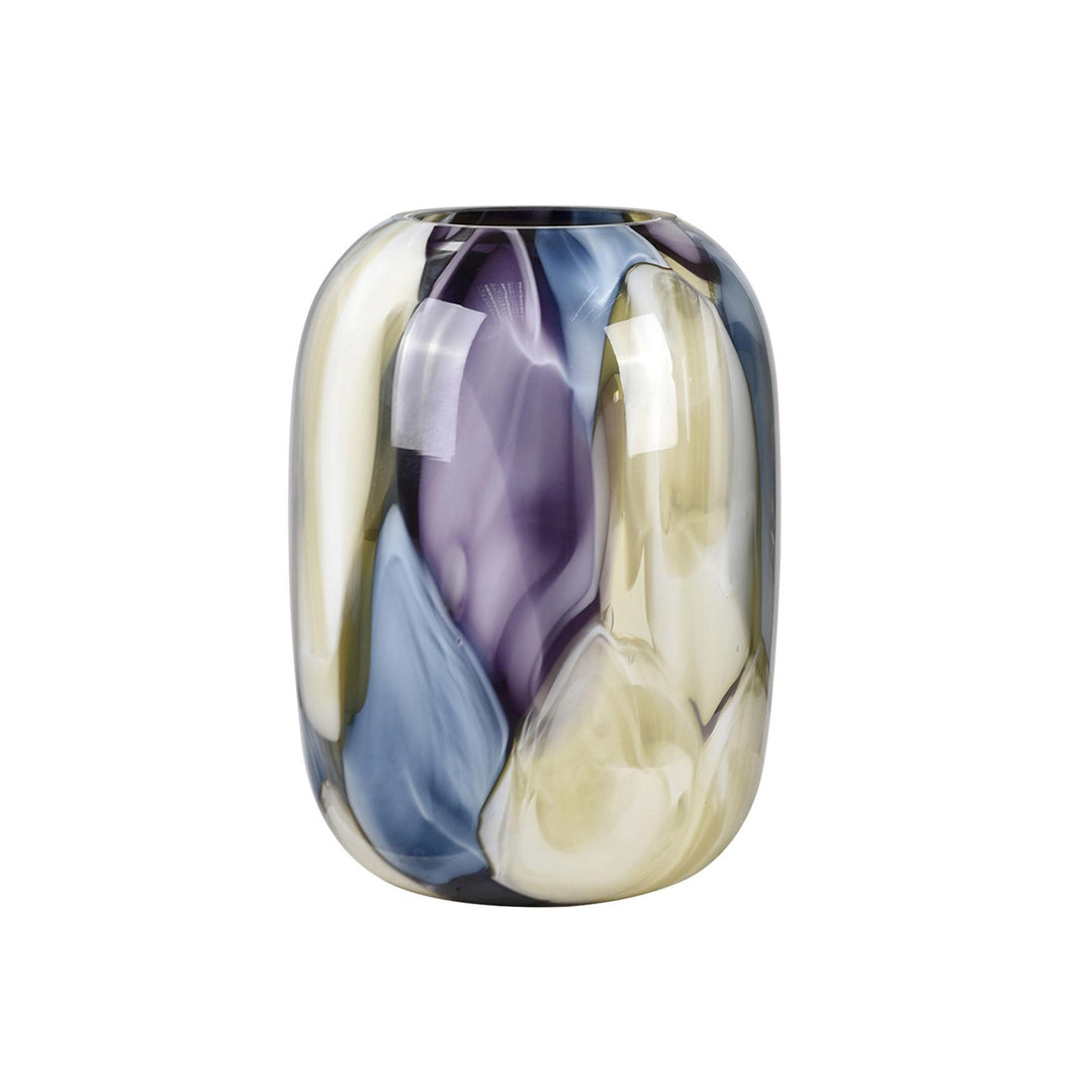 Jarrón Cristal Morado Y Azul Grande