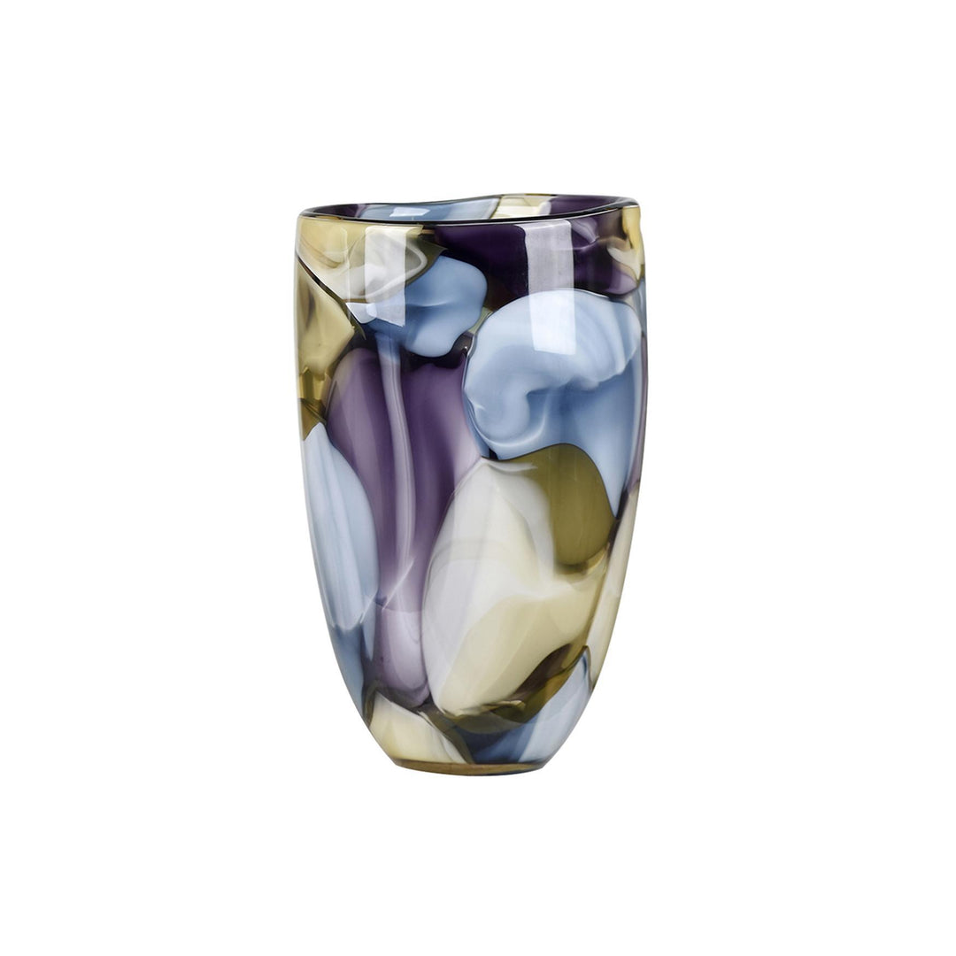 Jarrón Cristal Morado Y Azul Mediano